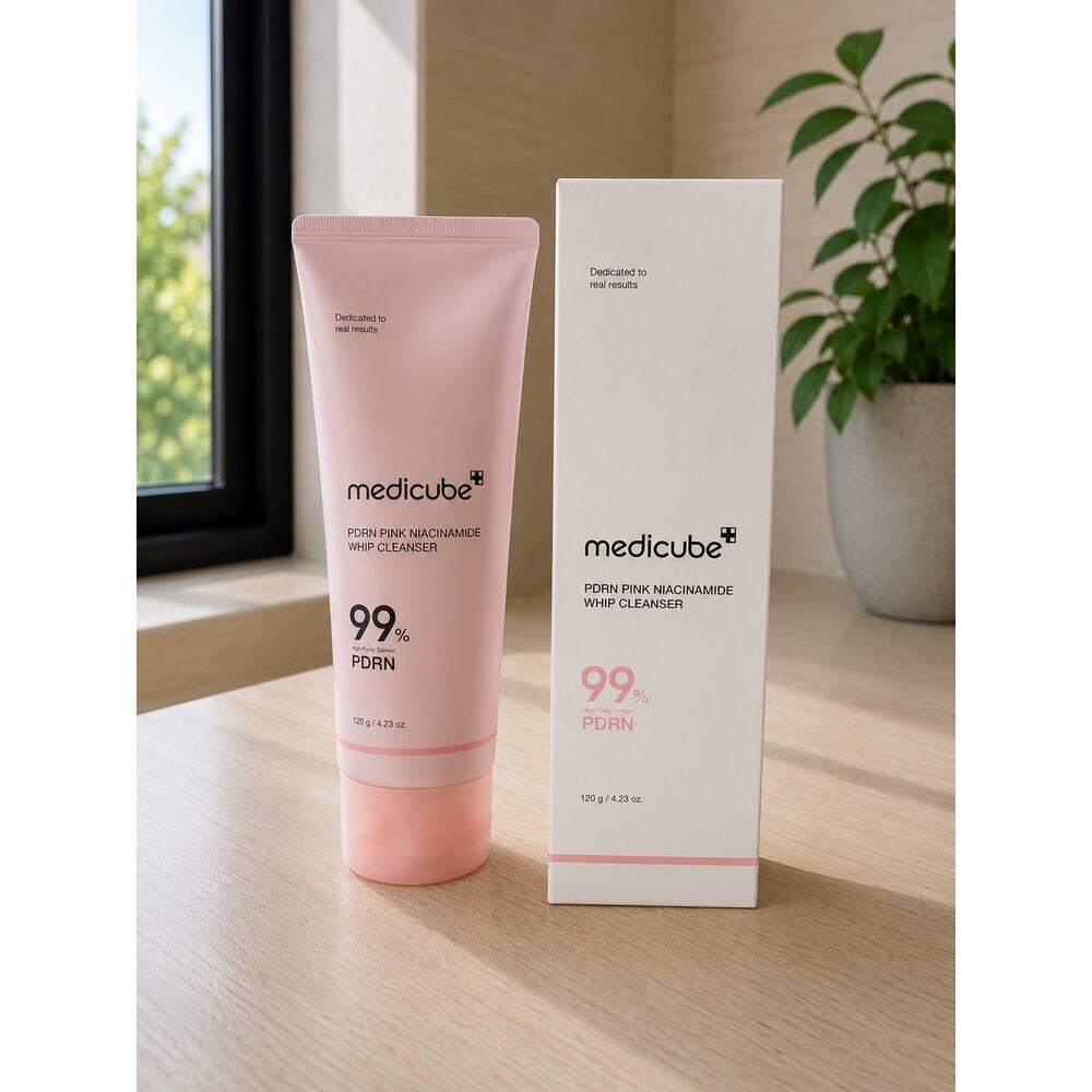$28 New Medicube PDRN Pink Niacinamide Whip Cleanser 120g K-Beauty Face Cleanser